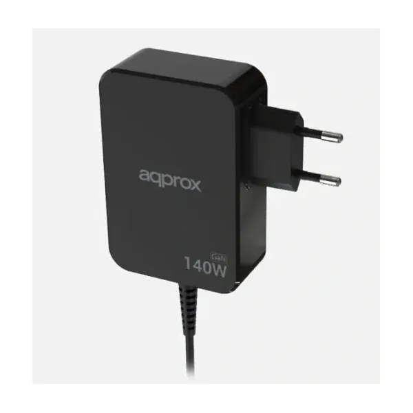 APPROX Telefontöltő - USB Type-C, 140W gyorstöltő + 1.8m kábel, Fekete – 2. kép