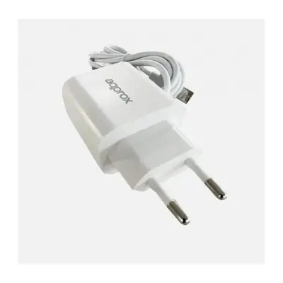 APPROX Telefontöltő - USB-A, 18W gyorstöltő, Fehér + 1m USB Type-C kábel, Fehér – 2. kép