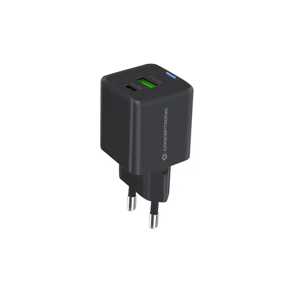 Conceptronic telefon töltő adapter - ALTHEA15B (USB-C+USB-A, 20W, fekete) – 3. kép