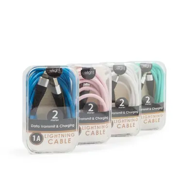 Delight kábel - Iphone Lightning töltőkábel, 2m, színes – 2. kép