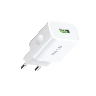 S-Link Hálózati töltő - AND-EC14B Lightning (1db USB, 5V/1A, 5W, Lightning-USB 100cm adat+töltőkábel, fehér) – 2. kép