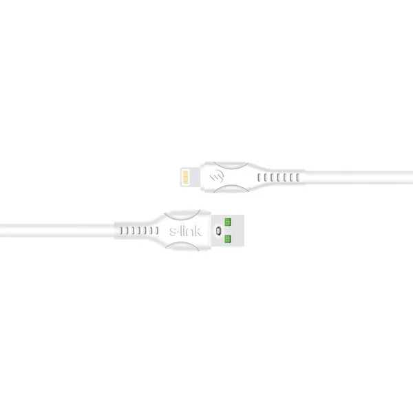 S-Link Hálózati töltő - AND-EC14B Lightning (1db USB, 5V/1A, 5W, Lightning-USB 100cm adat+töltőkábel, fehér) – 3. kép