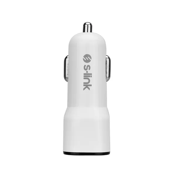 S-Link Autós töltő - SL-EC30L (2db USB, 5V/2.4A/3,4A, 17W, Lightning, 100cm adat+töltőkábel, fehér) – 3. kép