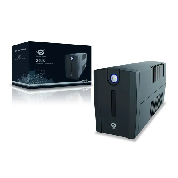 Conceptronic Szünetmentes 850VA - ZEUS02ES (2x Schuko, line-interaktív, RJ45 vonalvédelem, USB, fekete) – 2. kép