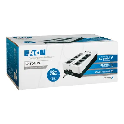 EATON szünetmentes 700VA - 3S700D (8 Schuko kimenet, Standby, USB, vonal védelem, szoftver) – 2. kép