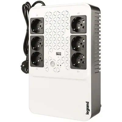 Legrand multimédiás szünetmentes elosztósor 600VA - KEOR-M (4+2)x Schuko kimenet, USB, vonali interaktív
