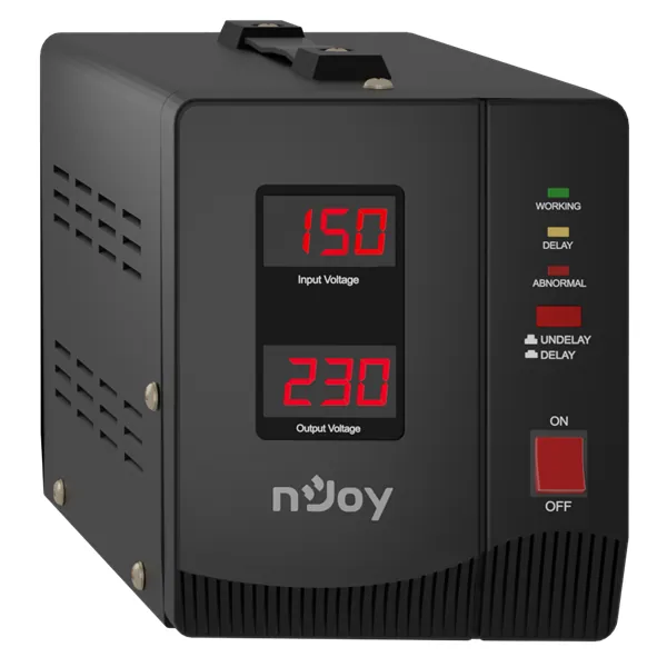 NJOY Toroid Transzformátor 2000VA - Alvis 2000 AVR (Kimenet: 2x Shucko, LCD kijelző, indítás késleltetés) – 4. kép
