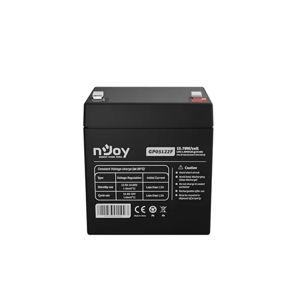 NJOY Szünetmentes akkumulátor - GP05122F (12V/5Ah, T2/F2, zárt, gondozás mentes, AGM) – 2. kép