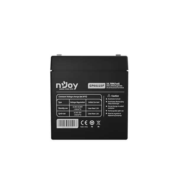 NJOY Szünetmentes akkumulátor - GP05122F (12V/5Ah, T2/F2, zárt, gondozás mentes, AGM) – 3. kép