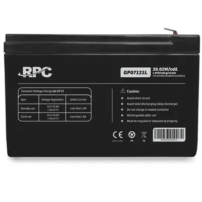 RPC Akkumulátor - GP07121L (12V/7Ah, T1/F1, zárt, gondozás mentes, AGM) – 2. kép