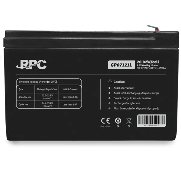 RPC Akkumulátor - GP07121L (12V/7Ah, T1/F1, zárt, gondozás mentes, AGM) – 2. kép