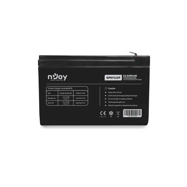 NJOY Szünetmentes akkumulátor - GP07122F (12V/7Ah, T2/F2, zárt, gondozás mentes, AGM) – 2. kép