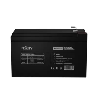 NJOY Szünetmentes akkumulátor - GPL07122F (12V/7Ah, Long-life, T2/F2, zárt, gondozás mentes, AGM) – 2. kép