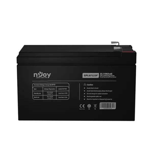 NJOY Szünetmentes akkumulátor - GPL07122F (12V/7Ah, Long-life, T2/F2, zárt, gondozás mentes, AGM) – 2. kép