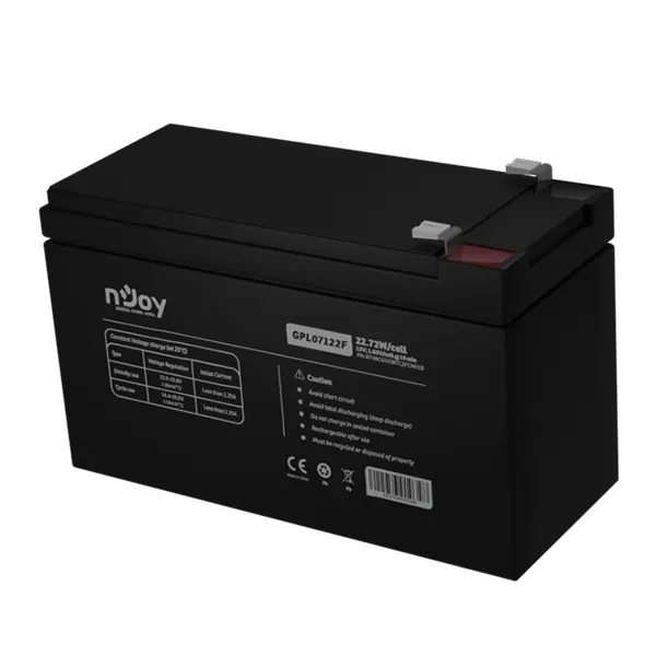 NJOY Szünetmentes akkumulátor - GPL07122F (12V/7Ah, Long-life, T2/F2, zárt, gondozás mentes, AGM) – 6. kép