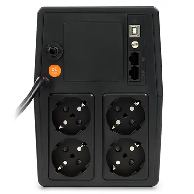 NJOY Szünetmentes 1000VA - Horus Plus 1000 (4 Schuko, line-interaktív, RJ45 védelem, USB, szoftver, LCD kijelző, fekete) – 2. kép
