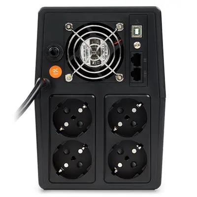 NJOY Szünetmentes 2000VA - Horus Plus 2000 (4 Schuko, line-interaktív, RJ45 védelem, USB, szoftver, LCD kijelző, fekete) – 2. kép