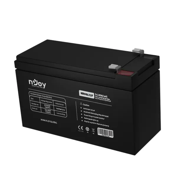 NJOY Szünetmentes akkumulátor - HR09122F (12V/9Ah, High Rate Discharge, Long-life, T2/F2, zárt, gondozás mentes, AGM) – 3. kép