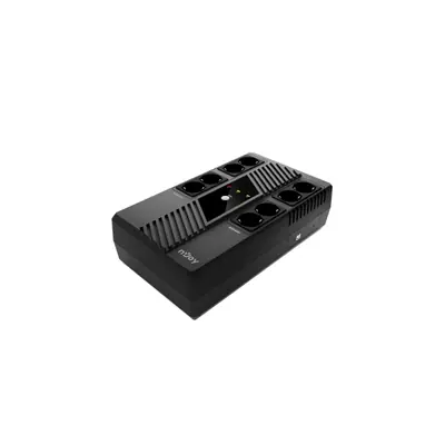 NJOY Szünetmentes 600VA - Token 600 (8 Schuko, line-interaktív, HID USB, túlfeszültség védett, fekete)
