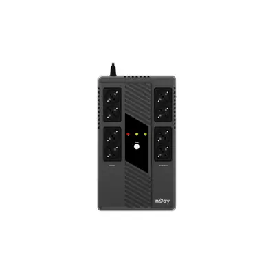 NJOY Szünetmentes 600VA - Token 600 (8 Schuko, line-interaktív, HID USB, túlfeszültség védett, fekete) – 2. kép