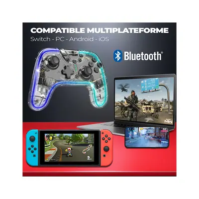 Spirit of Gamer Gamepad Vezeték Nélküli - Pulse Bluetooth (BT, Vibration, PC/iOS/Android kompatibilis, fekete-kék) – 2. kép