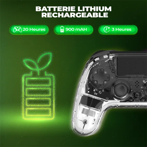 Spirit of Gamer Gamepad Vezeték Nélküli - NEON BT RGB (PC/PS3/PS4/iOS/Android, Bluetooth, RGB, átlátszó) – 4. kép