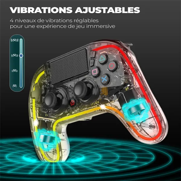 Spirit of Gamer Gamepad Vezeték Nélküli - NEON BT RGB (PC/PS3/PS4/iOS/Android, Bluetooth, RGB, átlátszó) – 5. kép