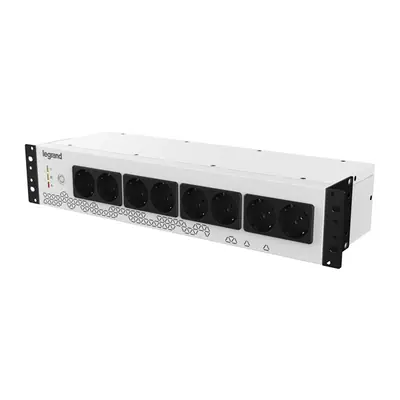 Legrand szünetmentes elosztósor - (uPDU), 19", 2U,  800 VA 480 W BE: C14 aljzat + C13-SCH kábel KI: 8xSchuko USB komm. – 2. kép