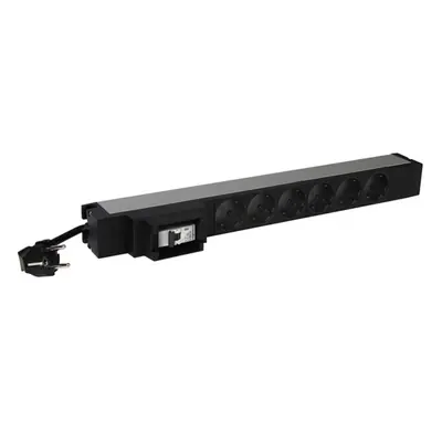 Legrand elosztó - (PDU), 19", 1U, túláram védelemmel, 6 aljzat, gyermekvédett, 3 méter
