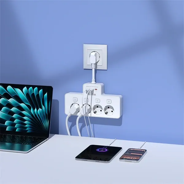 S-Link Túlfeszültségvédő - PRZ08 (15cm, 210 Joule, USB-A, 2xType-C, 16A, 3.4A/5V, 3680W, 4db schuko, fehér) – 3. kép