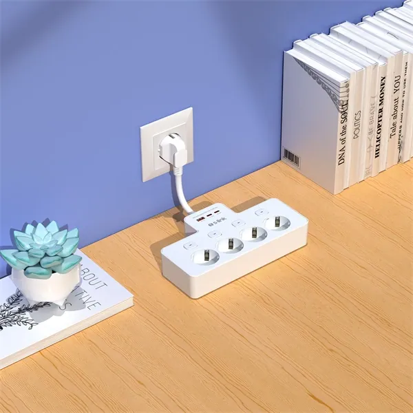 S-Link Túlfeszültségvédő - PRZ08 (15cm, 210 Joule, USB-A, 2xType-C, 16A, 3.4A/5V, 3680W, 4db schuko, fehér) – 4. kép