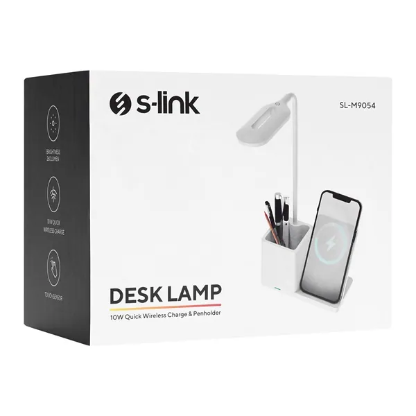 S-Link Asztali lámpa -SL-M9054 (Wireless töltő 10W, fehér) – 4. kép