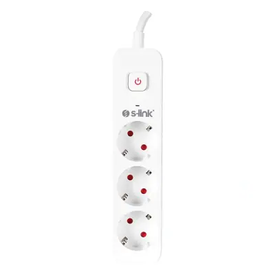 S-Link Túlfeszültségvédő - SPG301S (1,5m, 750 Joule, 16A, 3680W, 3db schuko, fehér)