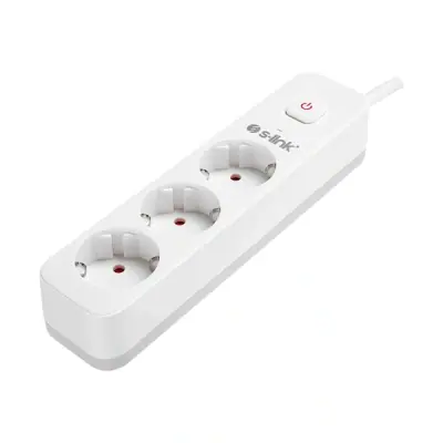 S-Link Túlfeszültségvédő - SPG301S (1,5m, 750 Joule, 16A, 3680W, 3db schuko, fehér) – 2. kép