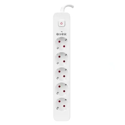 S-Link Túlfeszültségvédő - SPG501S (1,5m, 750 Joule, 16A, 3680W, 5db schuko, fehér)