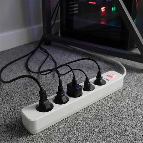 S-Link Túlfeszültségvédő - SPG501S (1,5m, 750 Joule, 16A, 3680W, 5db schuko, fehér) – 5. kép