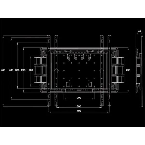 MULTIBRACKETS Fali konzol, M VESA Super Slim Tilt & Turn Plus (32-65", max.VESA: 400x400 mm, 40 kg) – 8. kép