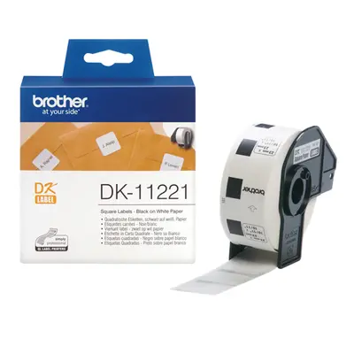 BROTHER Etikett címke DK-11221, 23mm x 23mm , Elővágott (stancolt), Fehér alapon fekete, 1000 db – 2. kép