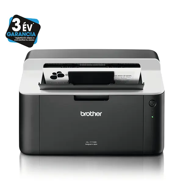 BROTHER Lézernyomtató HL-1112E, A4, mono, 20 lap/perc, USB, manuál duplex, 2400x600dpi, 1MB, fekete