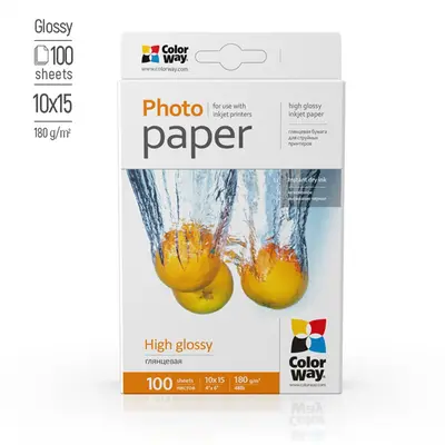COLORWAY Fotópapír, magasfényű (high glossy), 180 g/m2, 10x15, 100 lap – 2. kép
