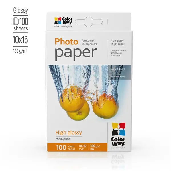 COLORWAY Fotópapír, magasfényű (high glossy), 180 g/m2, 10x15, 100 lap – 2. kép