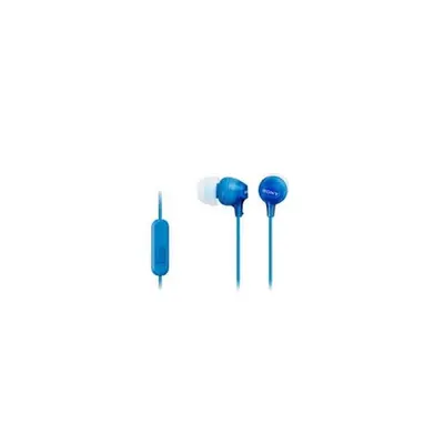 SONY MDREX15APLI.CE7, 18-22000 Hz, 16 ohm, 3.5 mm Jack, 1,2 m Vezetékes, szilikonos Fülhallgató mikrofonnal, Kék