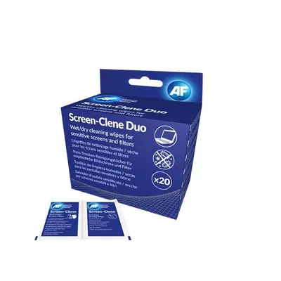 AF Tisztítókendő, képernyőhöz, 20 db nedves-száraz kendőpár, "Screen-Clene Duo" – 2. kép