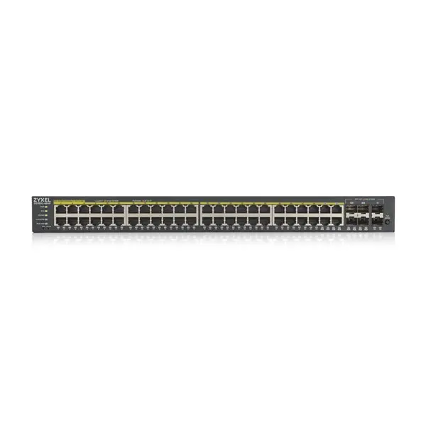 ZYXEL Switch 44x1000Mbps (44xPOE) + 4xGigabit kombó SFP+ 2xGigabit SFP, Fémházas Menedzselhető (48GbE POE port), GS1920- – 2. kép