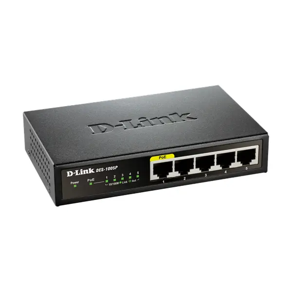D-LINK Switch 5x100Mbps (4xPOE) Fémházas Asztali, DES-1005P/E – 5. kép