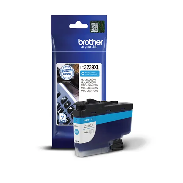 BROTHER Tintapatron LC3239XLC, Szuper nagy töltetű - 5000 oldal, Cián – 3. kép