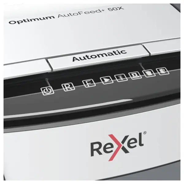 REXEL Iratmegsemmisítő, konfetti, 50 lap, "Optimum AutoFeed+ 50X" – 2. kép