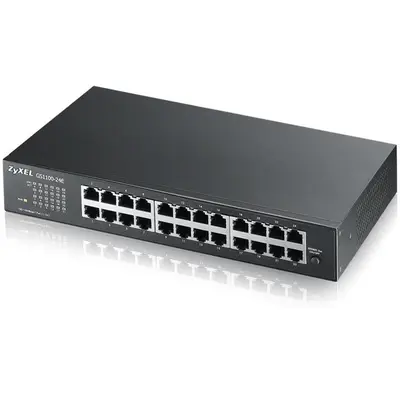 ZYXEL Switch 24x1000Mbps Fémházas Rackes, GS1100-24E-EU0104F