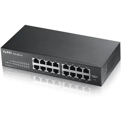 ZYXEL Switch 16x1000Mbps Fémházas Rackes, GS1100-16-EU0104F
