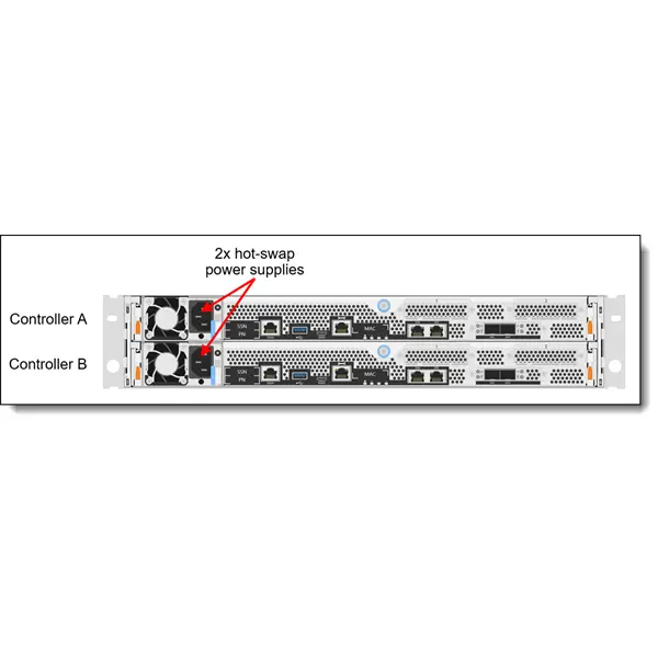 LENOVO DM storage - DM5100F AFA (128GB Cache) 8x 16/32GB FC, Dual Contr. (24TB - 2x 6x1.9 TB NVMe SSD). – 3. kép